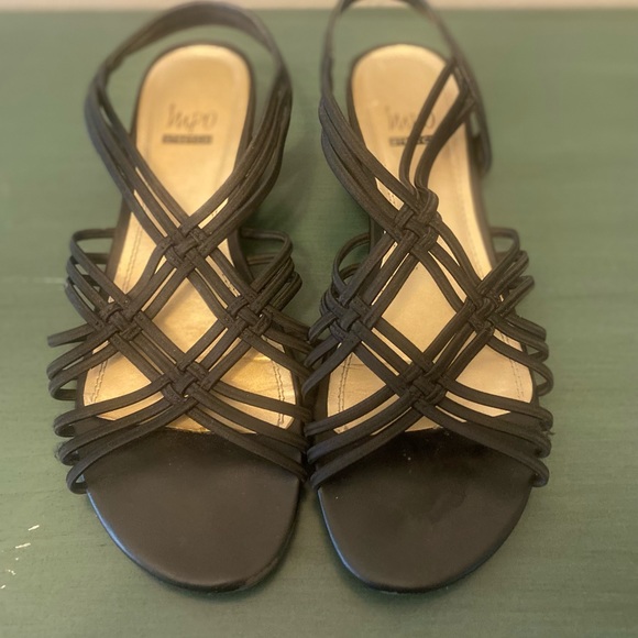 Impo Black Rogue Wedge Sandals - Size 10 - Picture 1 of 8